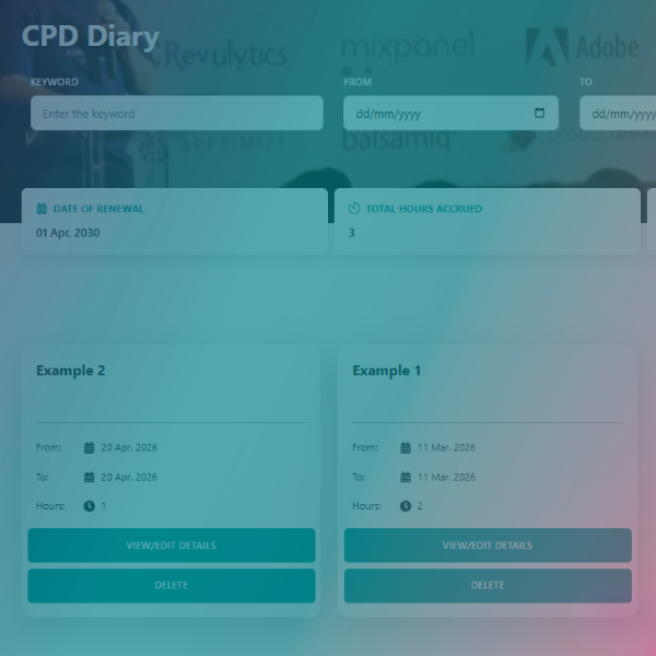 3. Keep your CPD Record up to date in the Members Area